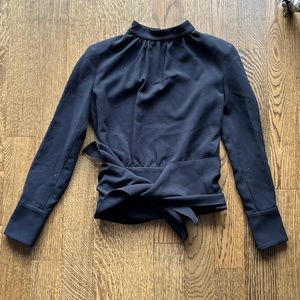 BA&SH Black Mock Turtleneck Vimby Top